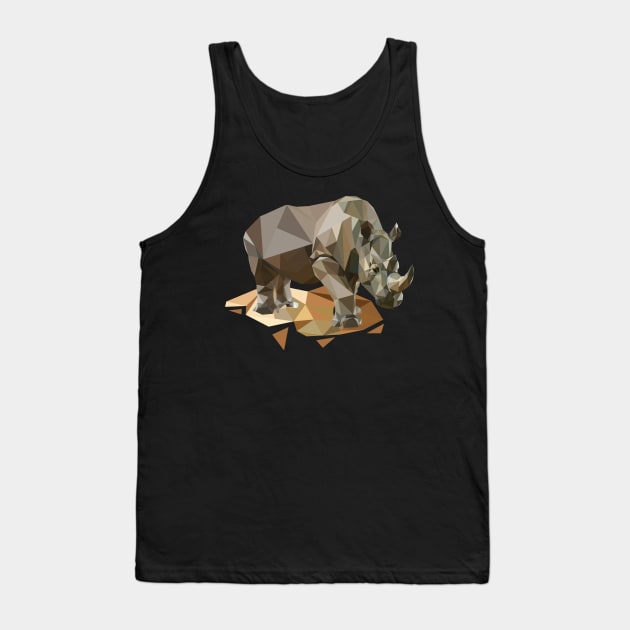 rhino lowpoly art Tank Top by Amartwork